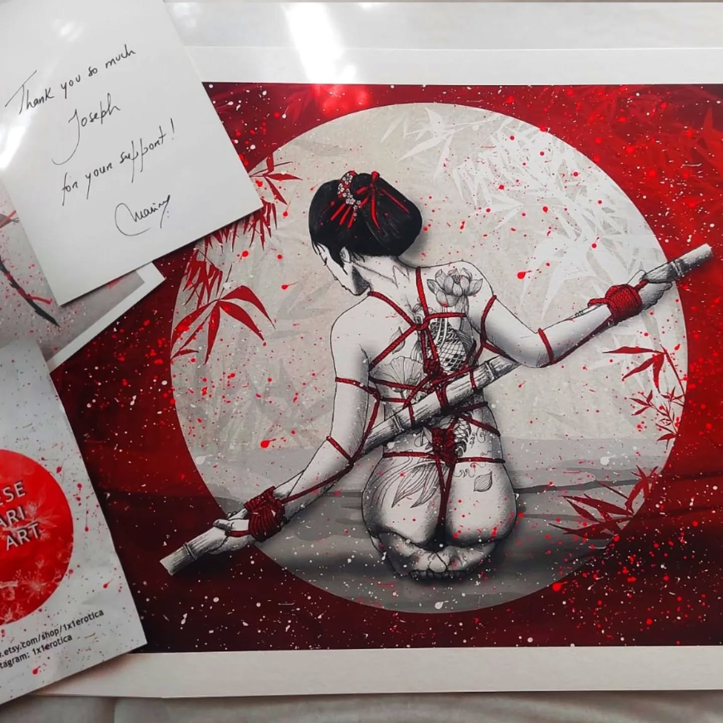 #1×1 #1x1erotica #shibariprint #shibariart #bamboo #knots #shibariknots