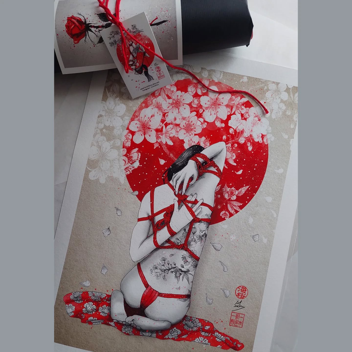#1x1erotica #etsystore #shibari #shibariart #marineloup #kinbakuart #japaneart