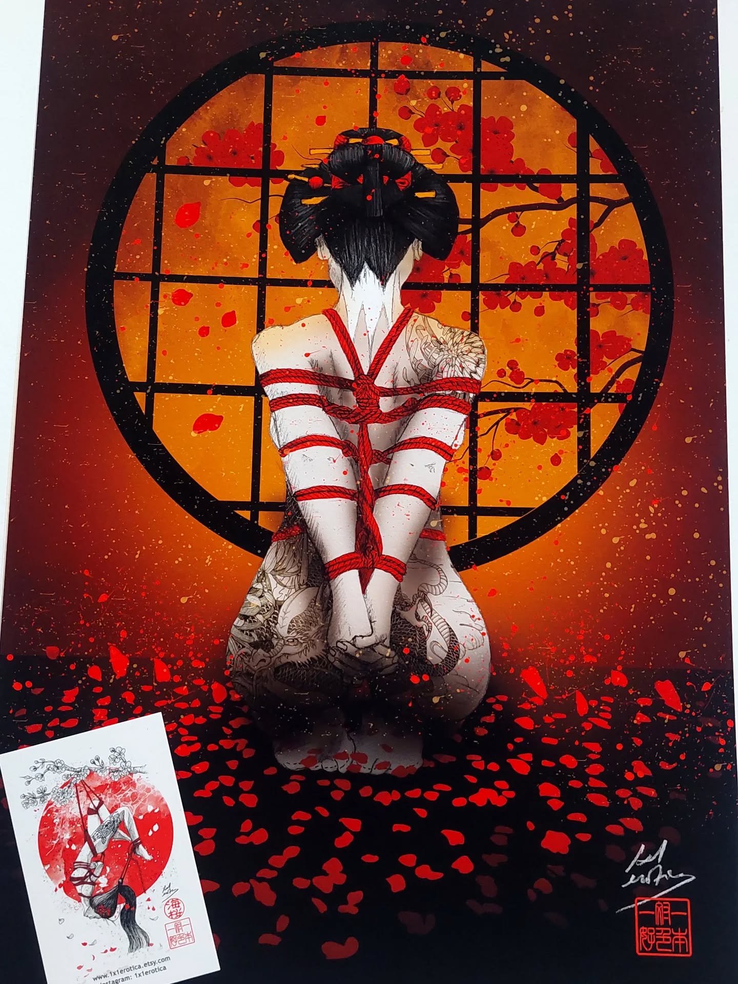 #shibari #shibariprint #shibariart #bdsm #japanese #geisha #1x1erotica