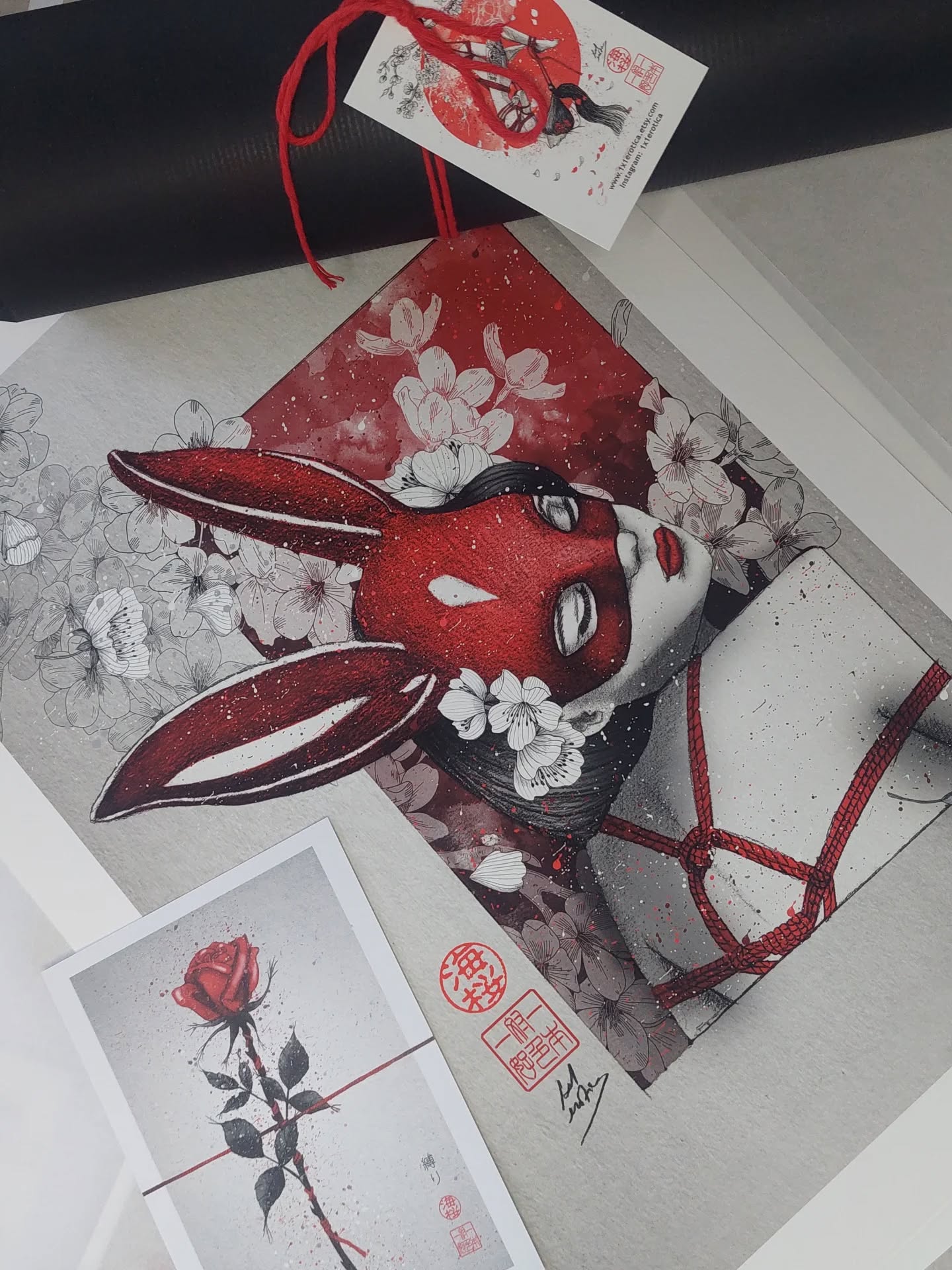 Packing orders 🌹 #1x1erotica #shibaribondage #shibariart #bdsmart #bunnymask